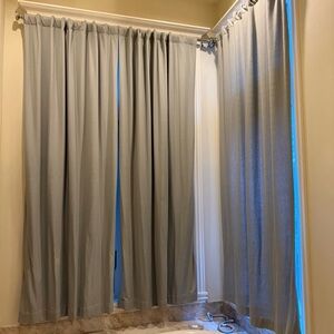Custom Gray Linen Curtain Panels 52x100 Lined Drapes (Set of 2) Light Filtering